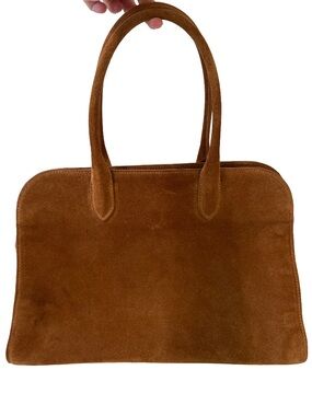 Claudia Firenze Brown Suede Shoulder Bag Made in Italy Genuine Leather GUC